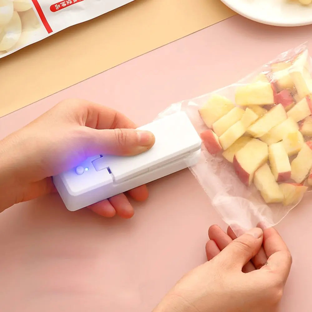 2 IN 1 Mini Bag Sealer Heat Sealers With Cutter Knife Rechargeable Portable