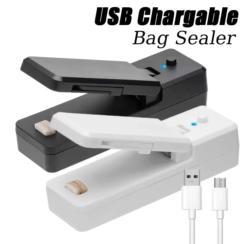2 IN 1 Mini Bag Sealer Heat Sealers With Cutter Knife Rechargeable Portable