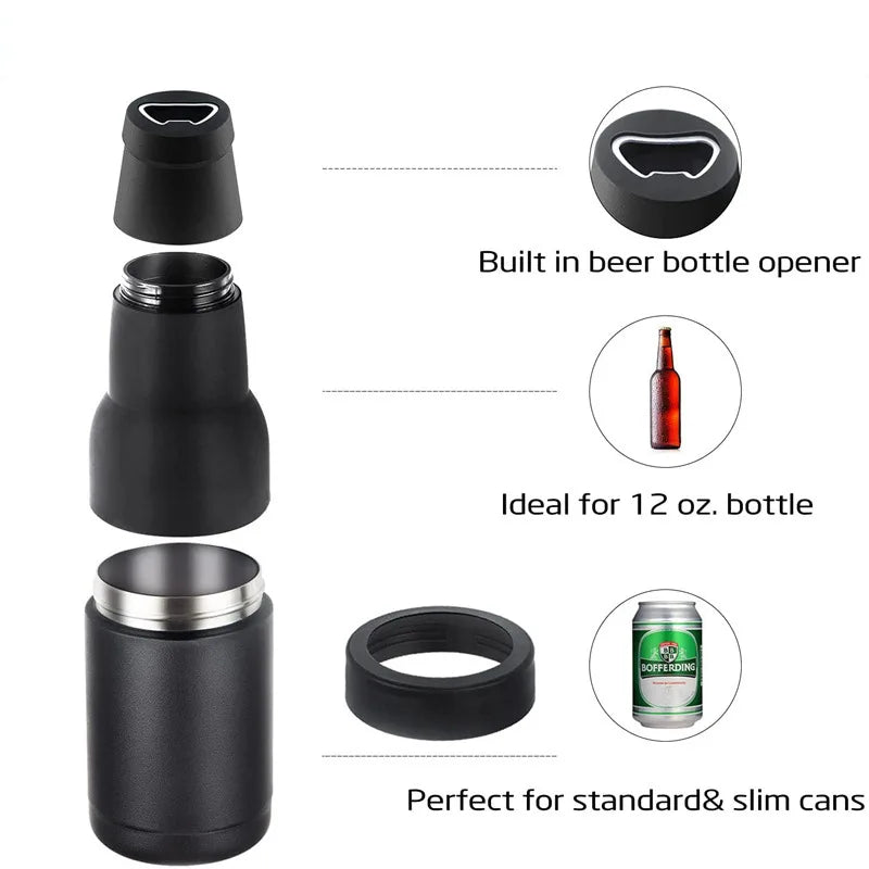 3 in 1 Stainless Steel Beer Holder with Opener